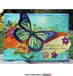 画像3: Patchwork Butterfly Collage Stamp  (Cling  Foam Stamps)