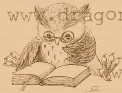 画像1: Reading owl by natalia rubber stamp
