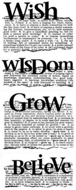 画像1: Wish Wisdom Grow Believe:Dictionary Stamp (UM)