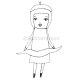 Girl with Banner & Beret (Cling Stamp)