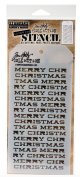Merry Christmas / Tim Holtz Layered Stencil 4.125"X8.5"