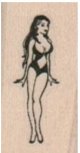 Pinup Girl In Swimsuit 3/4 x 1 1/4