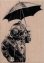 画像1: Diver Holding Umbrella 2 3/4 x 3 3/4 (1)