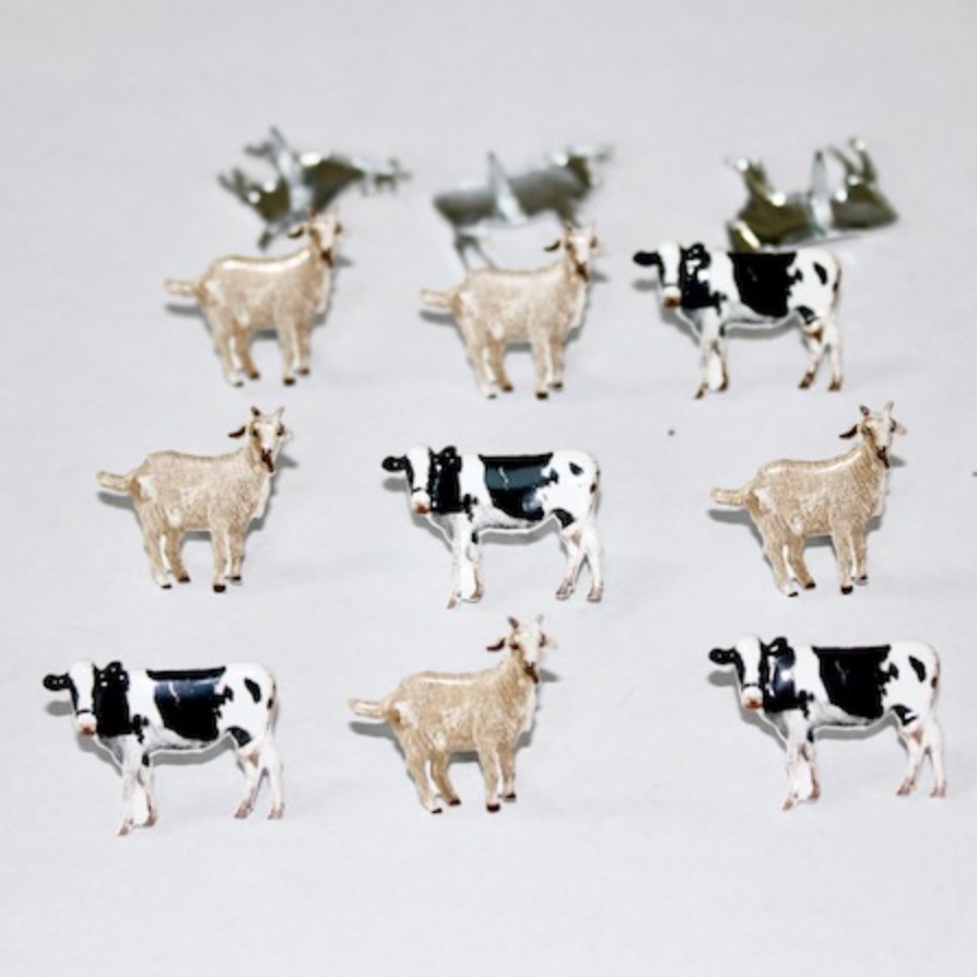 Eyelet Outlet Shape Brads 12/Pkg-Cow & Goat 